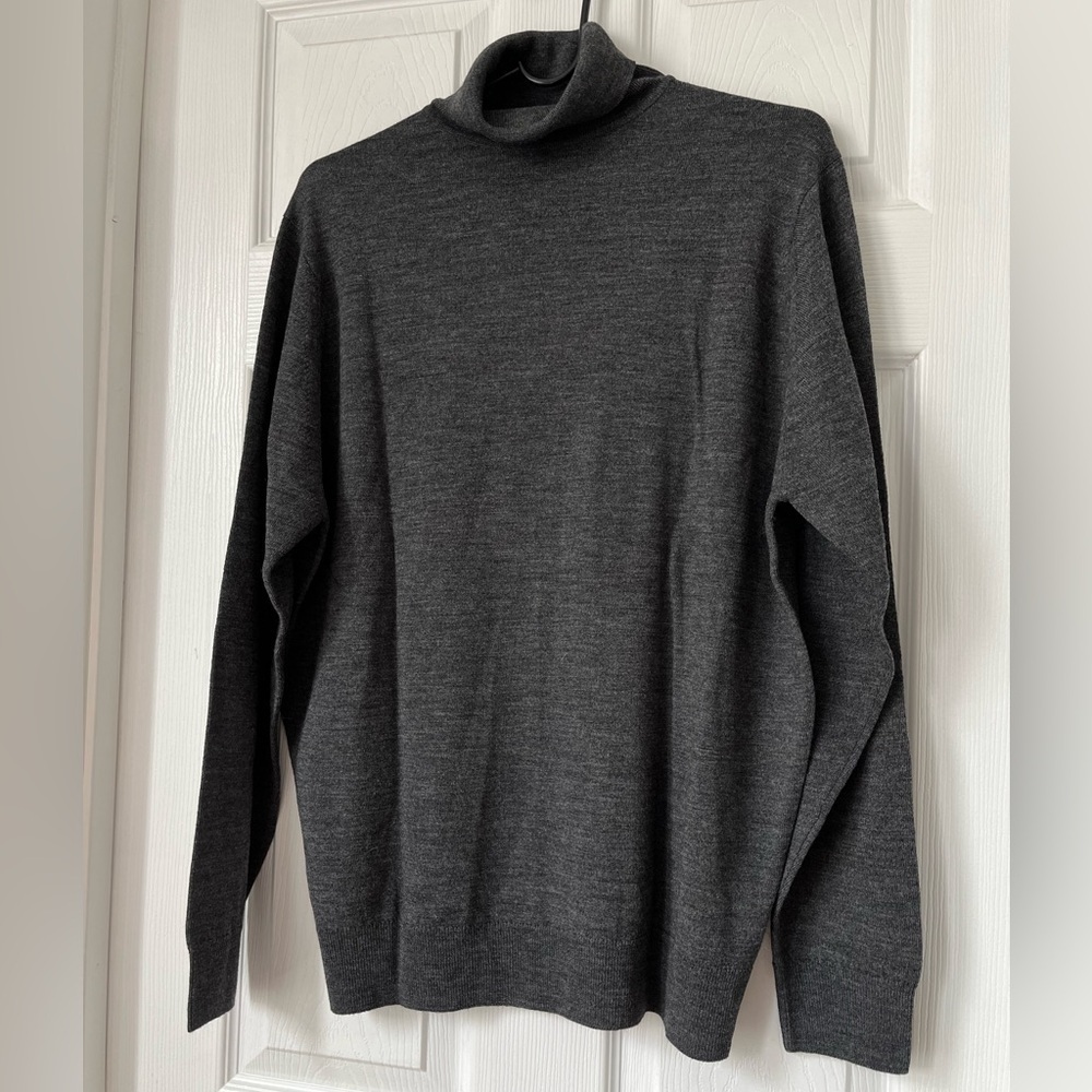 Guise Mens Wool Turtleneck Gray Sweater Relaxed Fit M - Picture 5 of 5